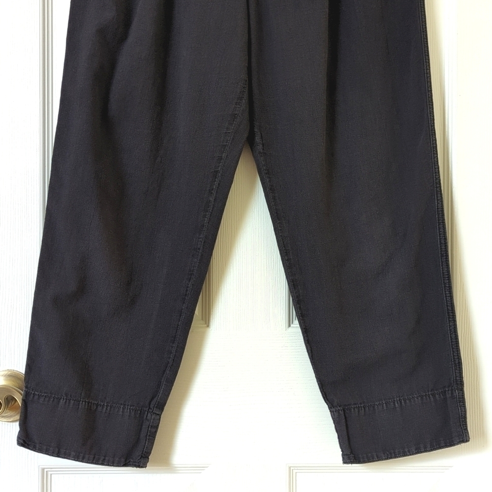 Anthropologie Malin Soft Woven High Waisted Tapered Leg Utility Pants Black SP - Picture 4 of 14